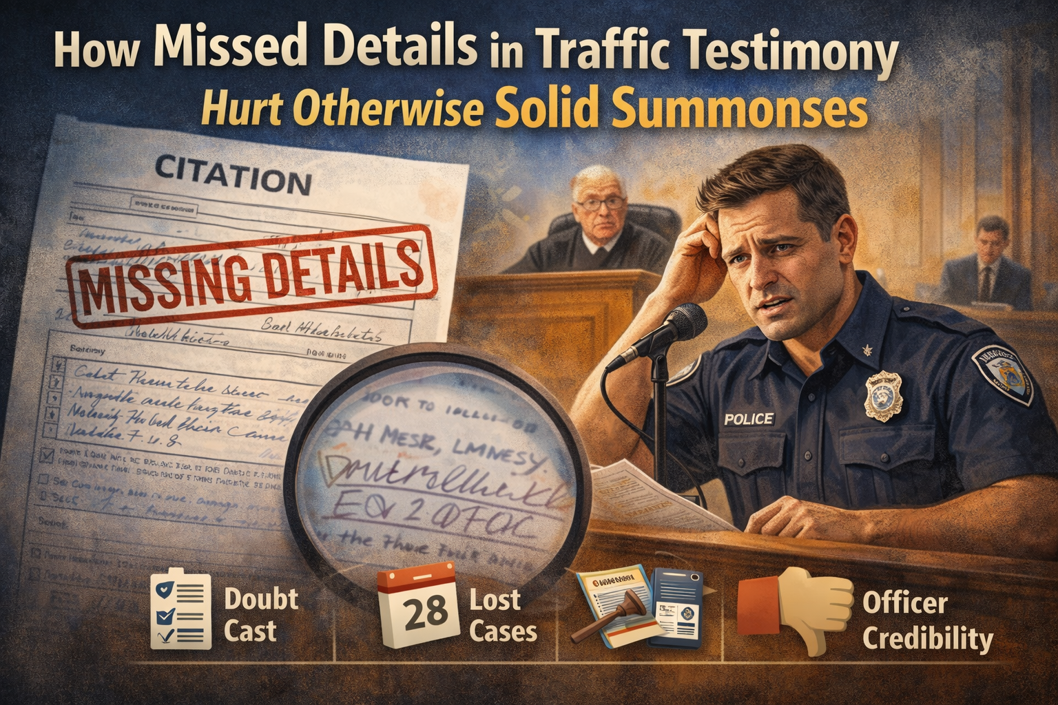How Missed Details in Traffic Testimony Hurt Otherwise Solid Summonses