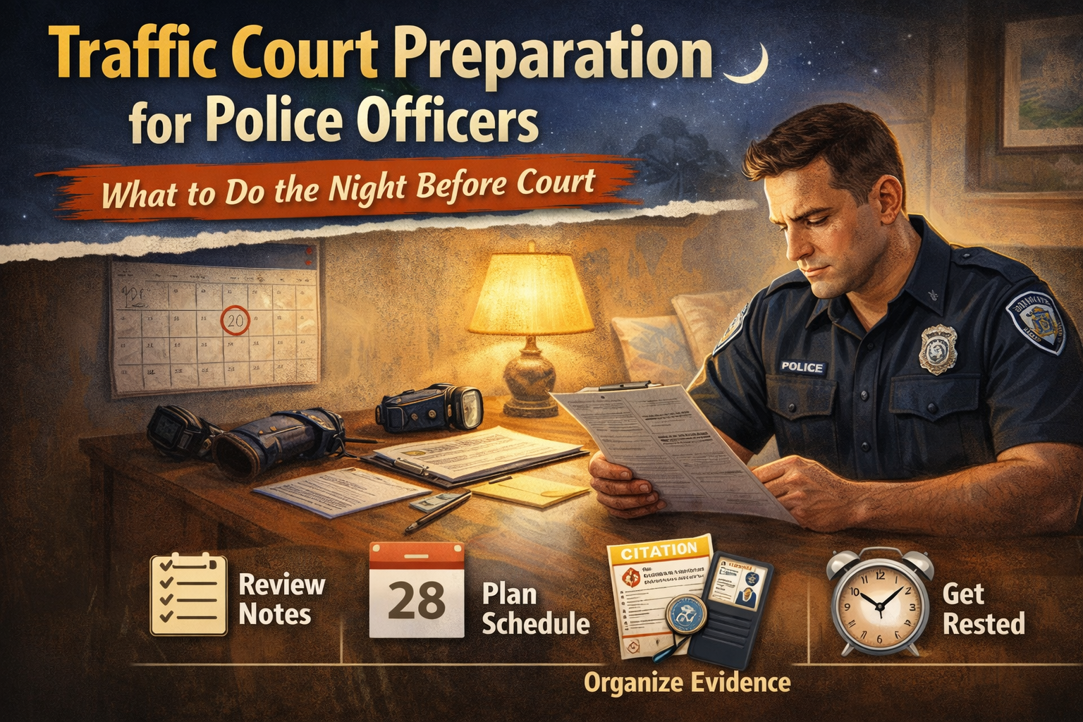 Traffic Court Preparation for Police Officers: What to Do the Night Before Court